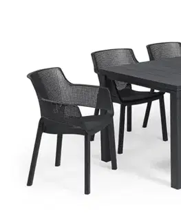 Záhradné plastové zostavy Elvisia Záhradný set LARRY 6 + 1 | grafit