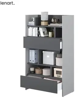Nábytok Dig-net nábytok Regál Lenart BED CONCEPT BC-27 | sivá / grafit