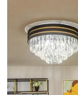 Svietidlá BRILAGI - LED krištáľové stropné svietidlo VELURE 5xE14/40W/230V čierne BG-C0525-05A-P7D7