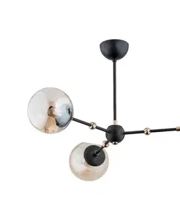 Svietidlá  Luster na tyči ITORIS 3xE14/10W/230V čierna/zlatá 28363
