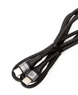 Predlžovacie káble  Pletený USB kábel USB-C / USB-C konektor 60W 1m čierna PSCCC120B