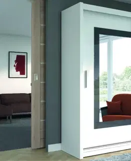 Šatníkové skrine RESTON 203 šatníková skriňa biela 203cm