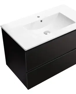 Kúpeľňový nábytok CERANO - Kúpeľňová skrinka Carole + keramické umývadlo Todo - čierna matná - 101x50x46,5 CER-476330