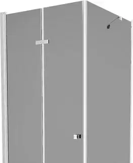 Vane MEXEN/S - Lima sprchovací kút zalamovacie dvere 80 x 80, grafit, chróm + Flat čierna vanička so sifónom 856-080-080-01-40-4070