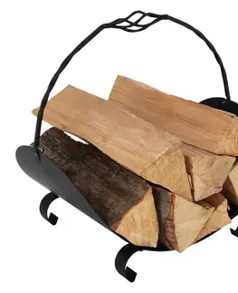 Koše na drevo KONDELA Zenol kôš na drevo čierna
