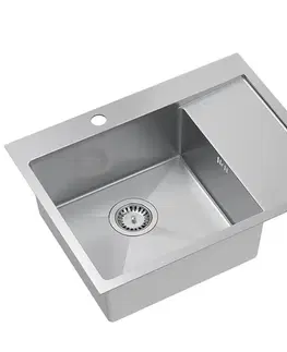 Kuchynské drezy Quadron Quadron - Oceľový drez RUSSEL 116 BRUSH NICKEL Pravá komora HB7911-RBS