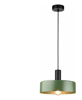 Svietidlá Keter Lighting Luster na lanku HAKI 1xE27/60W/230V zelená/čierna 2980