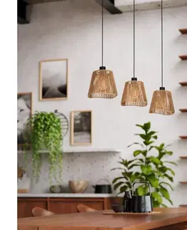 Svietidlá Eglo 44073 - Luster na lanku LAVISTER 3xE27/60W/230V hnedá 44073