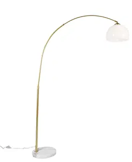 Oblúkové lampy Inteligentná oblúková lampa mosadzná s bielym tienidlom vrátane Wifi A60 - Arc Basic