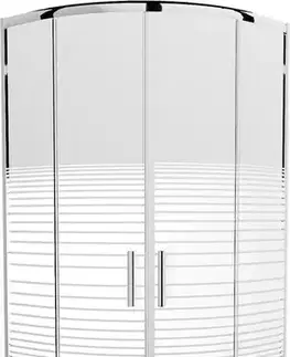 Vane MEXEN/S - Rio štvrťkruhový sprchovací kút 80 x 80, dekor/mráz, chróm + vanička Rio 863-080-080-01-20-4710