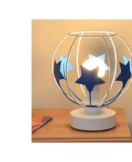 Lampy  Detská stolná lampa STARS 1xE27/15W/230V modrá/biela B-1385/1 WT+BL