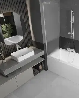 Sprchové dvere MEXEN/S - Next L vaňová zástena FIX 50 x 150, dekor, biela 895-050-000-03-30-20