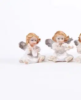 Sošky, figurky - anjeli MAKRO - Anjel muzikant 4cm sada 4ks