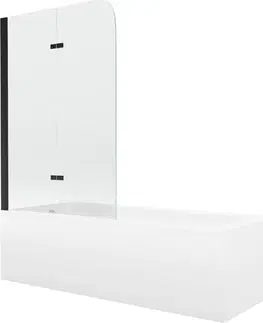 Sprchové dvere MEXEN/S - Vega obdĺžniková vaňa 150 x 70 cm s panelom + vaňová zástena 80, transparent, čierna 550115070X9008027000