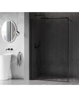 Sprchové dvere MEXEN/S - Kyoto-XF Sprchová zástena WALK-IN s rámom 60 x 202, transparent 10 mm, čierna 800-060-104-70-00-X