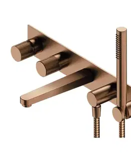 Kúpeľňové batérie OMNIRES - CONTOUR vaňová batéria pod omietku, kartáčovaná meď CT8037-1CPB