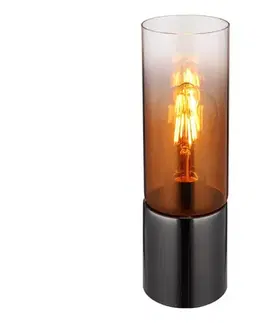 Lampy Globo 21000TG - Stolná lampa ANNIKA 1xE27/25W/230V pr. 9 cm čierna/medená 21000TG