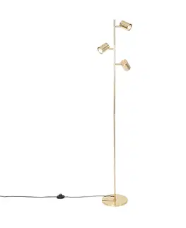 Stojace lampy Moderná stojaca lampa mosadz 3-svetlo - Jeana