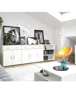 Komody KONDELA Resita Typ 3 trojdverová komoda so zásuvkami biela