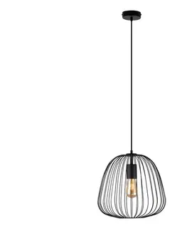 Svietidlá  Závesný luster na kábli OVELLA 1xE27/15W/230V pr. 36 cm čierny W-KM 1369/1 BK-B