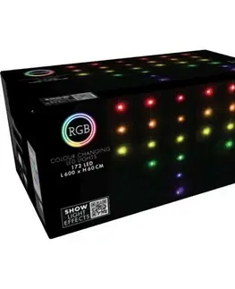 Vianočné dekorácie Vianočná LED reťaz s diaľkovým ovládaním Icicle 172 LED, farebná