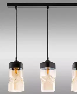 Lampy do obývačky Luster W-N 3738/3 BLACK/AMBER LS3