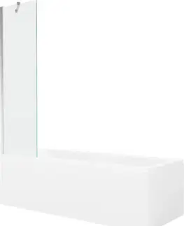 Sprchové dvere MEXEN/S - Cubik obdĺžniková vaňa 170 x 70 cm s panelom + vaňová zástena 50, transparent, chróm 550317070X9505000001