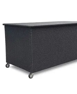 Balkónový nábytok Záhradný box Tejn z technorattanu 80x80x160 čierny