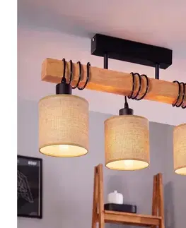 Svietidlá BRILAGI - Prisadený luster NUBILA 3xE27/60W/230V borovica/svetlohnedá 1xEG44074+3xBG1584