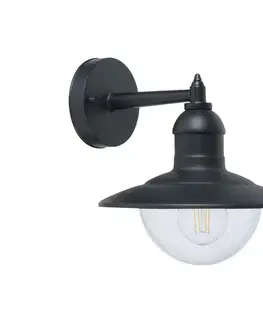 Svietidlá Top Light - Vonkajšie nástenné svietidlo VERONA 1xE27/12W/230V IP44 čierna Verona D