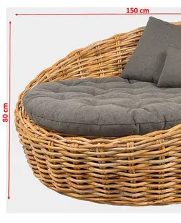 Prírodný ratan DEOKORK Záhradná ratanová papasan UBUD