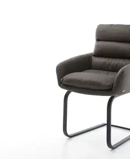 Jedálenské stoličky DELIFE Jedálenská stolička Abelia-Flex s opierkami mikrovlákno antracit vintage jedálenská stolička plochá čierna