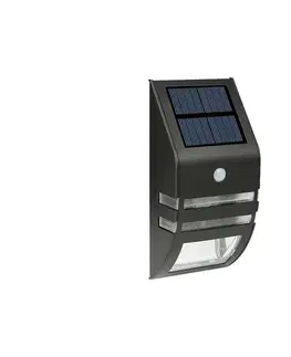 Svietidlá  LED solárne nástenné svietidlo so senzorom LED/3,7V 500 mAh IP44 čierne 340000805