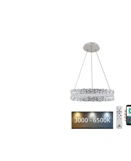 Svietidlá  LED Stmievateľný luster na lanku LED/80W/230V 3000-6500K biela + diaľkové ovládanie TA2303/W