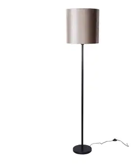 Stojace lampy Stojacia lampa čierna s tienidlom z taupe zamatu 50 cm - Simplo