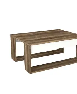 Konferenčné stolíky ORDER konferenčný stolík, biela/orech