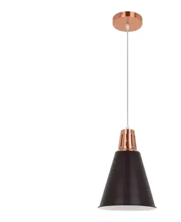 Svietidlá  KL 6236 - Luster na lanku SHADE 1xE27/15W/230V medená/čierna KL 6236