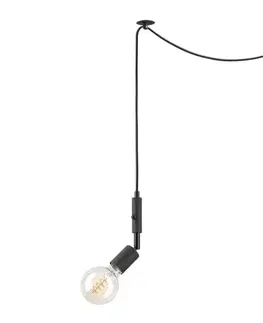 Svietidlá  Luster na lanku INA 1xE27/42W/230V čierna LM-1.1.87/CZARNY