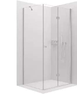 Sprchovacie kúty CERANO - Sprchovací kút Volpe L/P - 6 mm - chróm, transparentné sklo - 120x70x190 - zalamovacia CER-669655