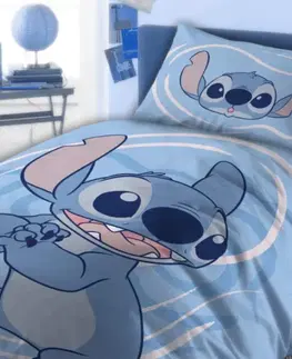 Detské obliečky Obliečky Disney Lilo and Stitch modré do postieľky 135x100cm+40x60cm Faro Tiahome