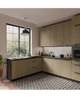 Modulový kuchynský nábytok Kuchynská linka Cremona BL 210x290 cm bez kuchynskej dosky