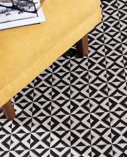 Koberce Koberec Modern Geometric black/beige 120x170cm