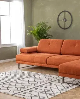 Sedacie súpravy Rohová sedacia súprava / Rohová pohovka Mustang Small Right - Orange