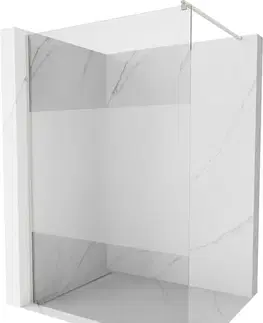 Sprchové dvere MEXEN/S - Kioto Sprchová zástena WALK-IN 80 x 200, transparent/dekor 8 mm, nikel kefovaná 800-080-101-97-35