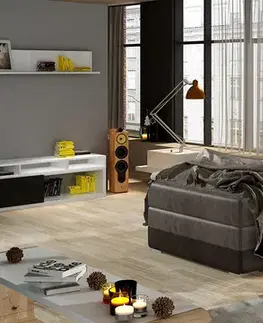 Postele NABBI Alessandra 90 P čalúnená jednolôžková posteľ hnedá / tmavohnedá