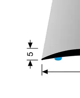 Přechodové lišty a profily Prechodový profil 40 mm, oblý (samolepiaci) | nivelácia 0 - 6 mm | Küberit 462 SK Im. nerezu kart. F2G
