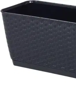 Záhradné kvetináče ProsperPlast Kvetináč RATOLLA  P | antracit 49,2 cm