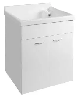 Kúpeľňový nábytok AQUALINE - Skrinka pod výlevku 58x70x52,8cm, biela 57037