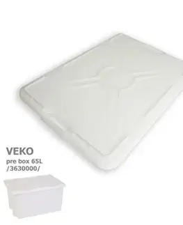 Úložné boxy Kinekus Veko na box prepravný, 65L, biely (3630000), plastové