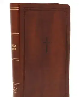Náboženstvo NKJV Giant Print End-of-Verse Reference Bible, Brown Leathersoft, Red Letter, Comfort Print - Thomas Nelson